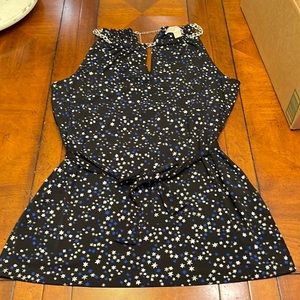 Michael Kors sleeveless blouse - black w/ star print